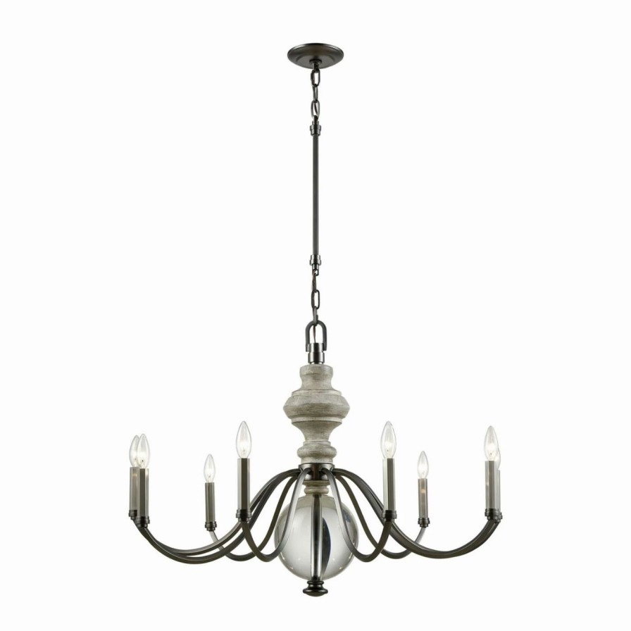 Candle * | Flash Sale Crystal Elk Lighting Neo Classica 32313/6 9 Light Chandelier