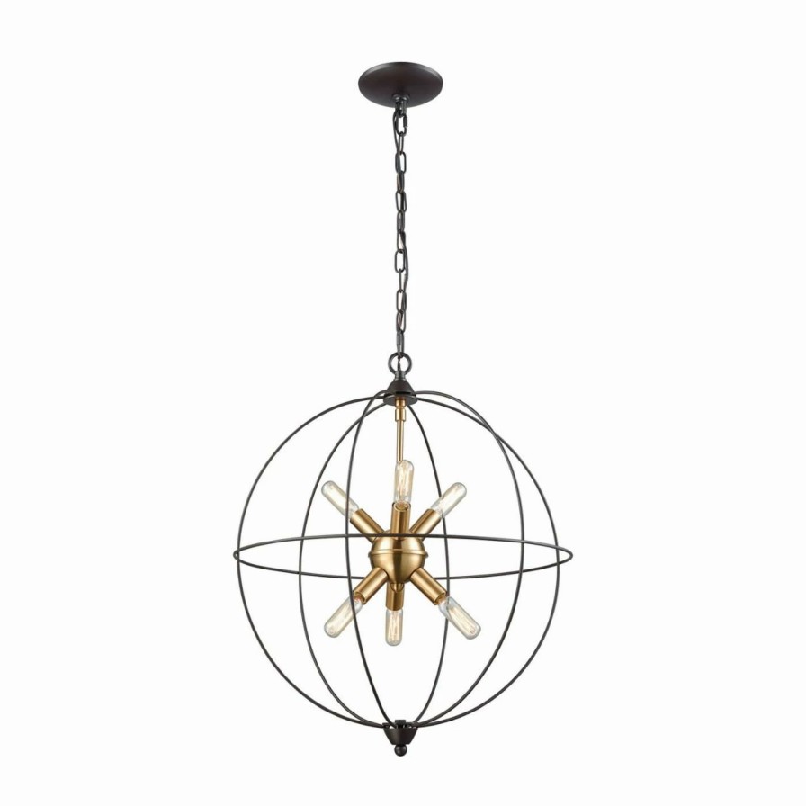 Chandeliers * | Best Pirce Globe Elk Lighting Loftin 14511/6 6 Light Chandelier