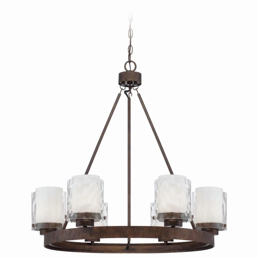 Chandeliers * | Best Sale Jeremiah Wagon Wheel Craftmade Kenswick 35426-Pr Chandelier