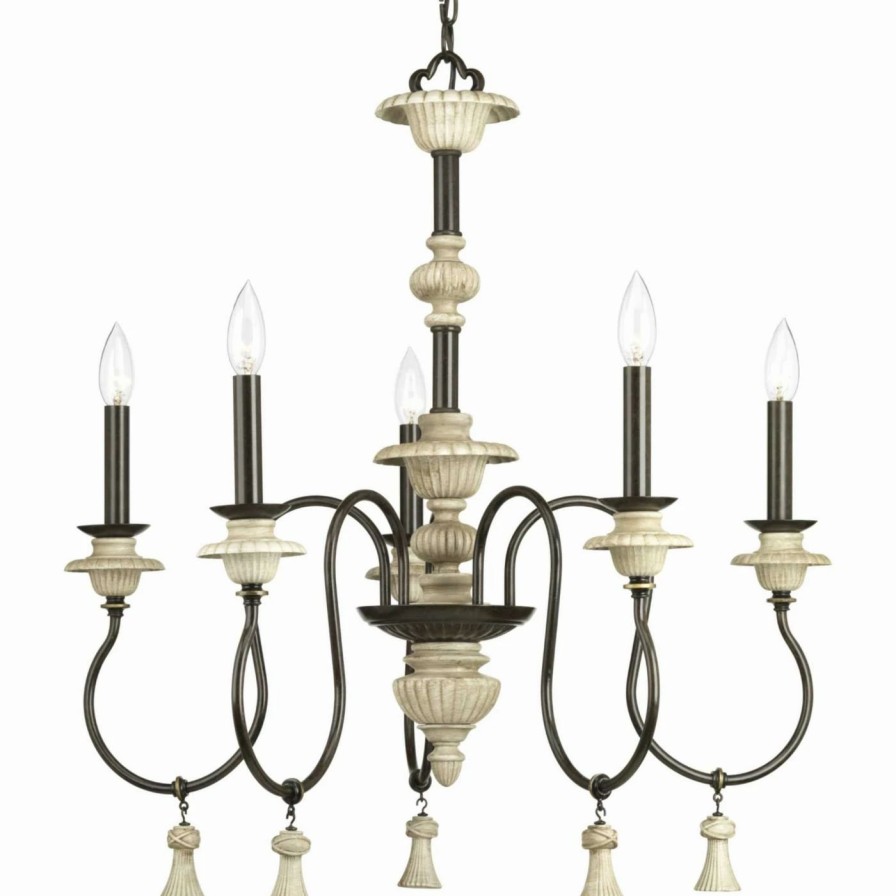 Candle * | Best Deal Candle Progress Lighting Bergamo P400068-077 Chandelier