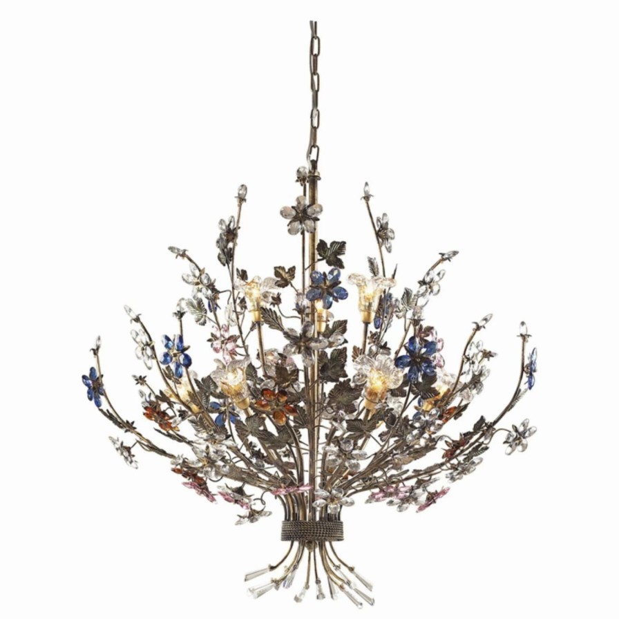 Chandeliers * | Best Sale Crystal Elk Lighting Brillare Chandelier 9108/6+3 36W In.