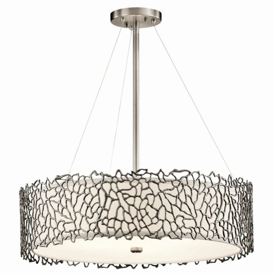 Chandeliers * | Best Pirce Drum Kichler Silver Coral 43347Clp Chandelier