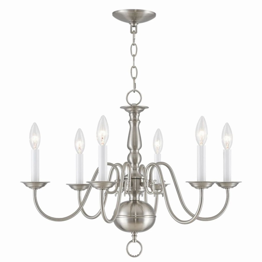 Candle * | Cheap Livex Lighting Candle Livex Williamsburgh 5006 Chandelier 24W In.