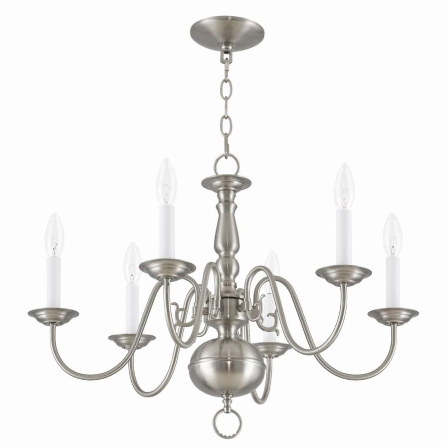 Candle * | Cheap Livex Lighting Candle Livex Williamsburgh 5006 Chandelier 24W In.