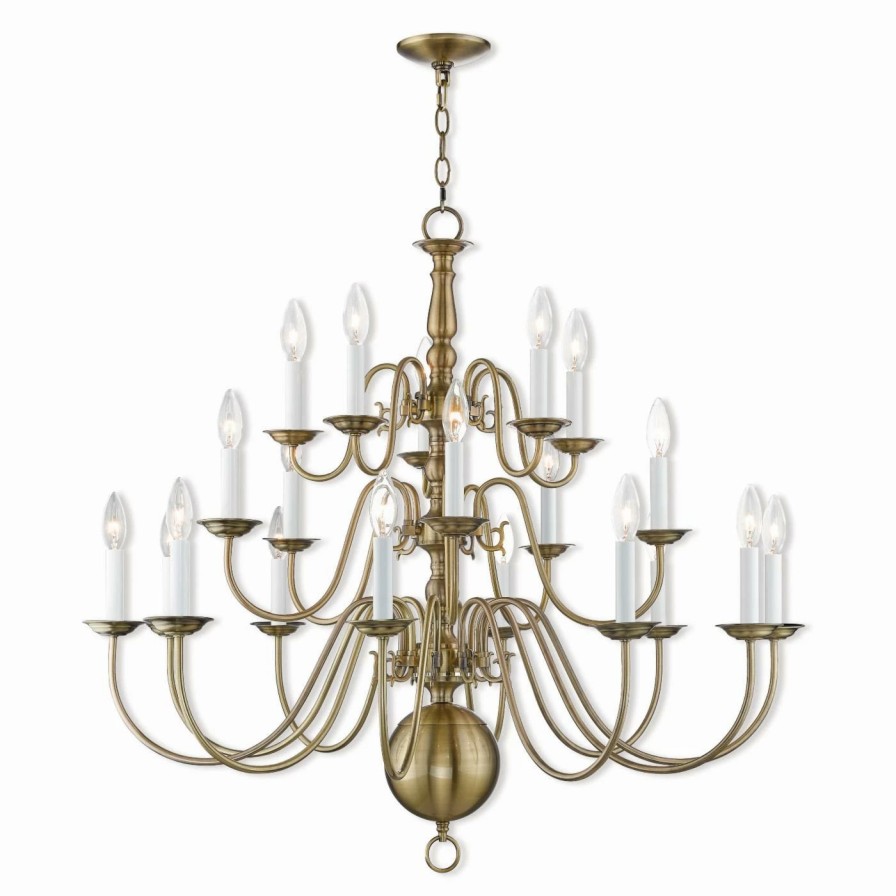 Candle * | Discount Candle Livex Lighting Williamsburgh 20 Light Chandelier