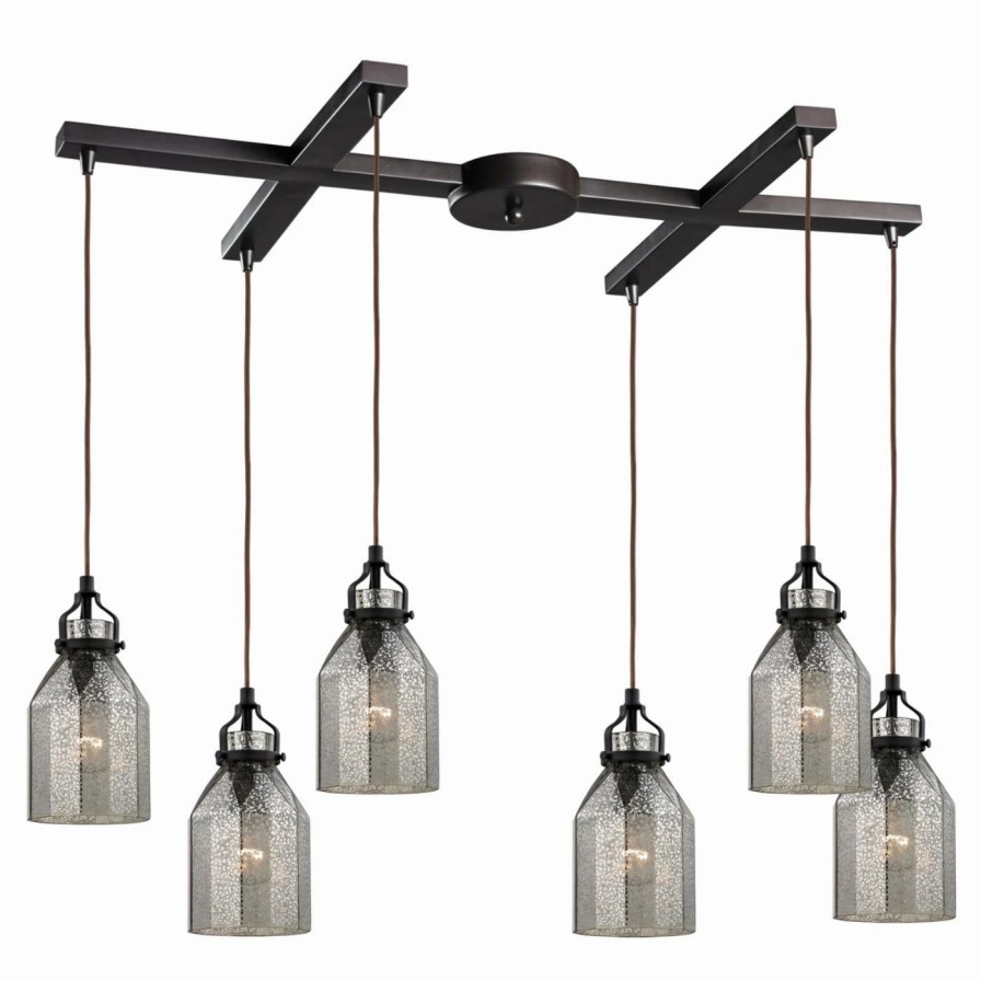 Chandeliers * | Hot Sale Linear Elk Lighting Danica 46009/6 6 Light Chandelier