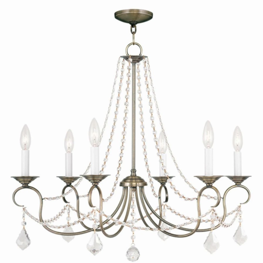 Candle * | Best Deal Livex Lighting Crystal Livex Pennington 6516 6-Light Chandelier