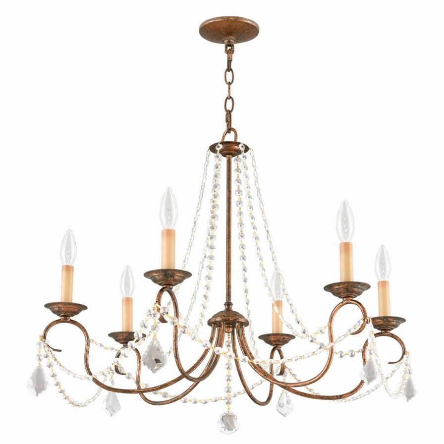 Candle * | Best Deal Livex Lighting Crystal Livex Pennington 6516 6-Light Chandelier