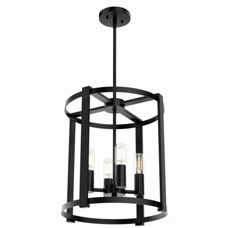 Chandeliers * | New Drum Hunter Astwood 4 Light Lantern Chandelier