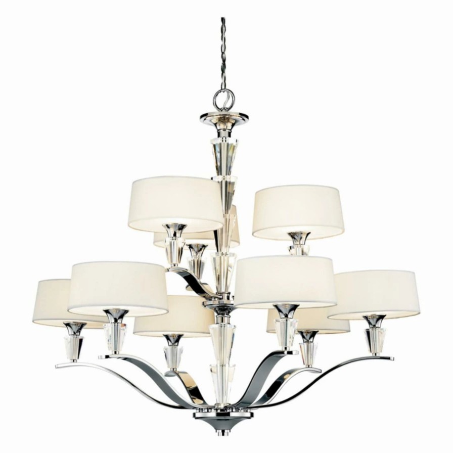 Crystal * | Flash Sale Kichler 42031Ch Crystal Persuasion 9-Light Chandelier 37W In. Chrome