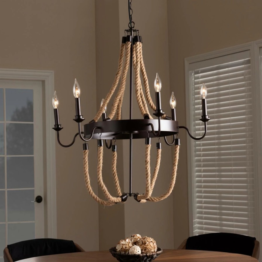 Candle * | Wholesale Candle Baxton Studio Cassia Even1015 6 Light Chandelier