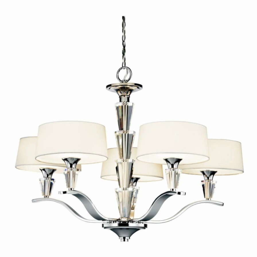 Crystal * | Coupon Kichler 42030Ch Crystal Persuasion 5-Light Chandelier 30W In. Chrome