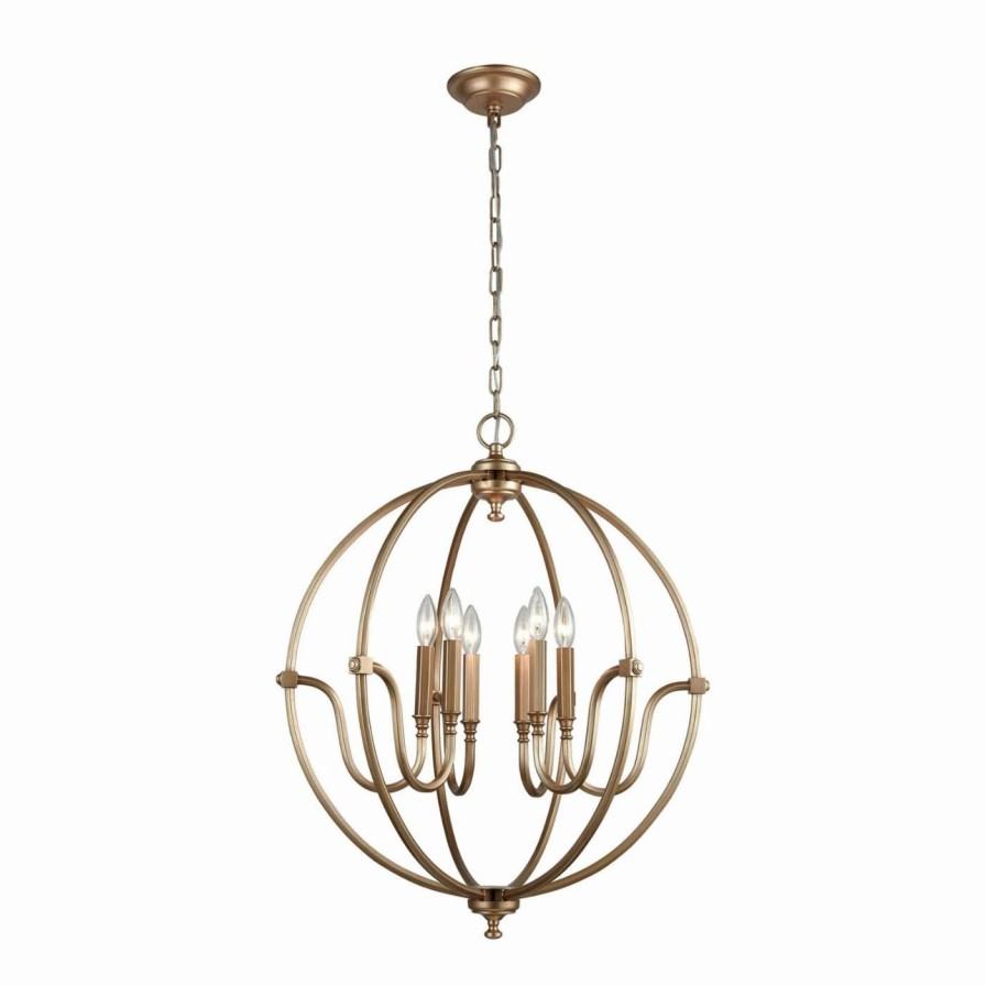 Chandeliers * | Discount Globe Elk Lighting Stanton 12843/6 6 Light Chandelier