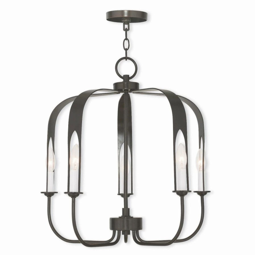 Candle * | Top 10 Livex Lighting Candle Livex Addison 51935 5 Light Chandelier