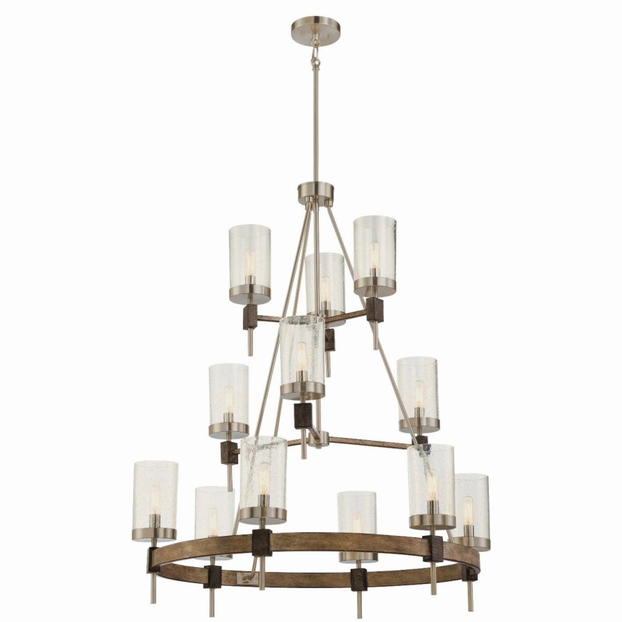 Chandeliers * | Budget Wagon Wheel Minka Lavery Bridlewood 4641-106 12 Light Chandelier