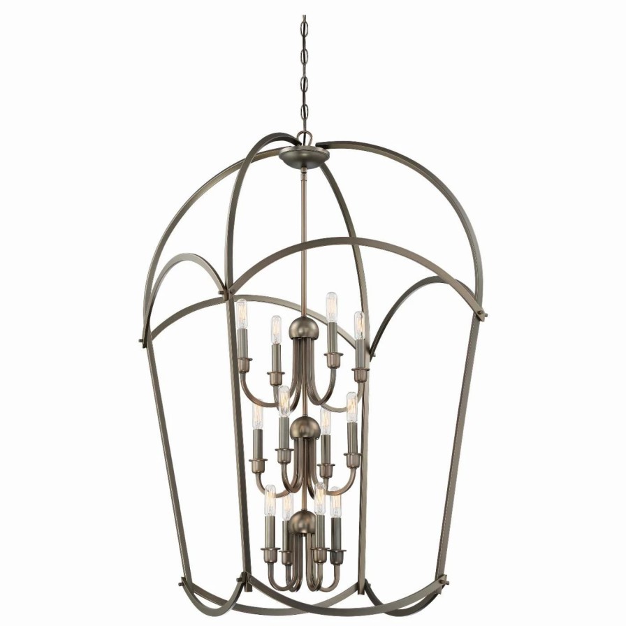 Chandeliers * | Flash Sale Edison Bulb Minka Lavery Jupiters Canopy 4775 12 Light Chandelier